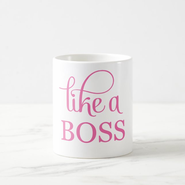 Taza De Café Como un jefe rosado (Centro)