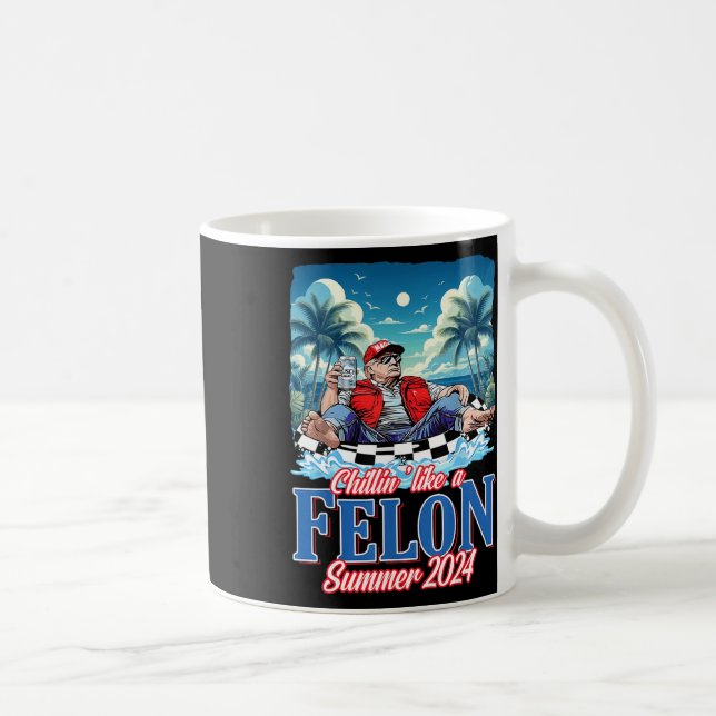 Taza De Café Como Un Verano Felon Funny de Trump 2024 (Derecha)