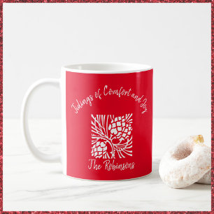 Taza De Café Comodidad roja y alegría