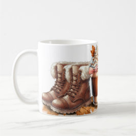 Taza De Café Cómodos túneles otoñales - Boots, Calabaza, Gorra 