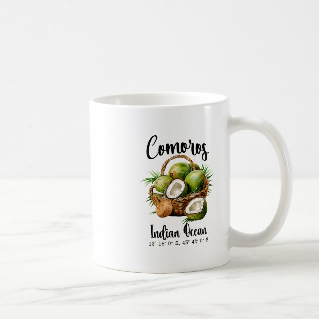 Taza De Café Comoras Coco Índico Isla Tropical Gps V (Derecha)