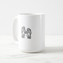 Taza De Café Compañeros cósmicos - Astronautas sosteniendo mano