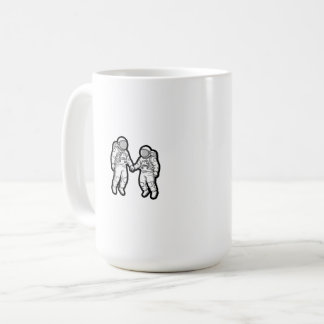 Taza De Café Compañeros cósmicos - Astronautas sosteniendo mano