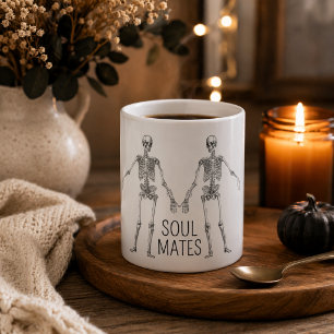 Taza De Café Compañeros de alma de humor mórbido 