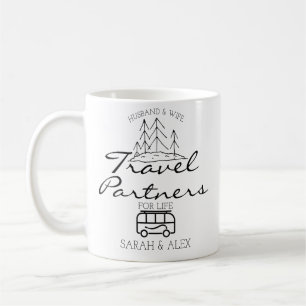 Taza De Café Compañeros de viaje marido y mujer de por vida,