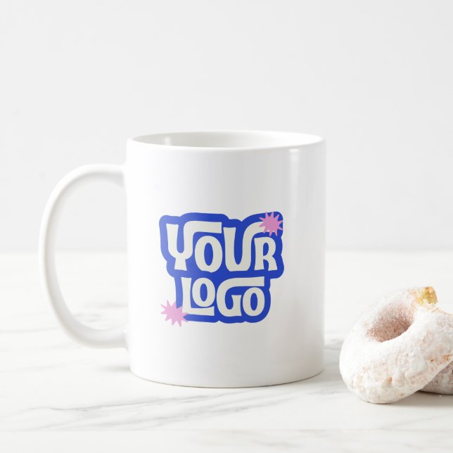 Taza De Café Company Logo Branded Simple Business (Con donut)