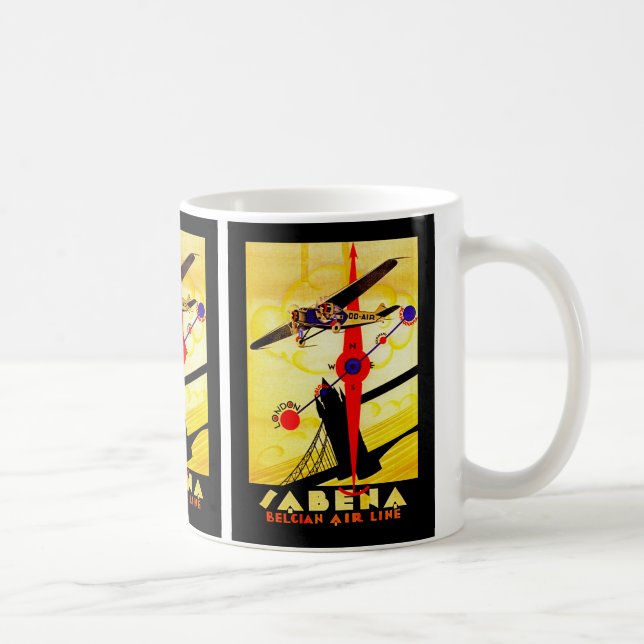 Taza De Café Compás del art déco de Sabena (Derecha)