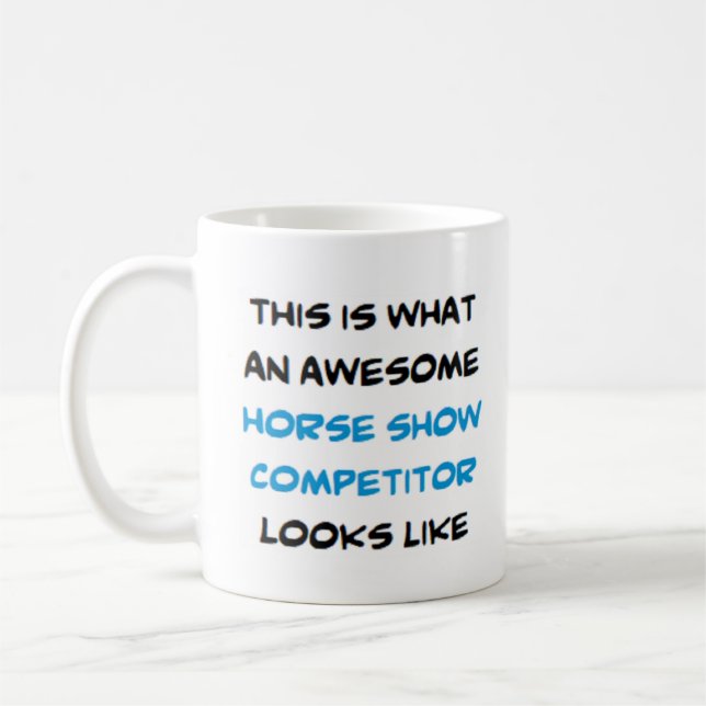 Taza De Café competidor de espectáculos de caballos, impresiona (Izquierda)