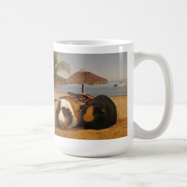 Taza De Café Compinches del conejillo de Indias en la playa (Derecha)