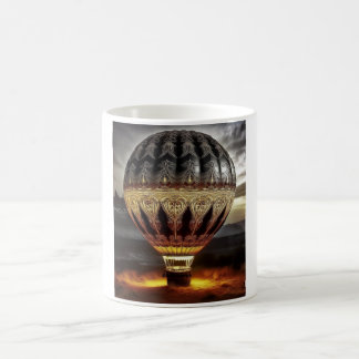 Taza De Café Complex Design On Semi Transparent Hot Air Balloon