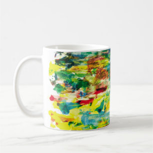 Taza De Café  composición abstracta de pintura al óleo a mano. 