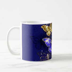 Taza De Café Composición con mariposas de zafiro