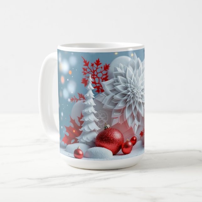Taza De Café Composición de Flor de Invierno (Anverso izquierdo)