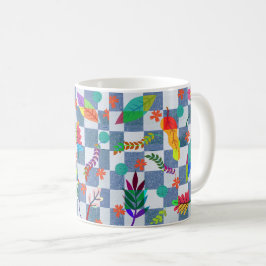 Taza De Café Composición de flores y hojas