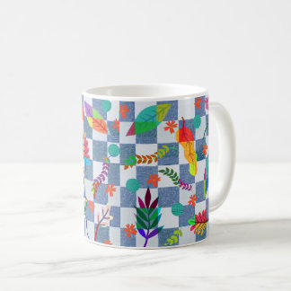 Taza De Café Composición de flores y hojas