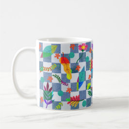 Taza De Café Composición de flores y hojas