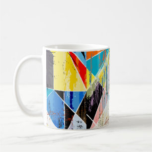 Taza De Café composición de fondo abstracta, con trazos, spl