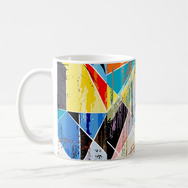 Taza De Café composición de fondo abstracta, con trazos, spl (Izquierda)