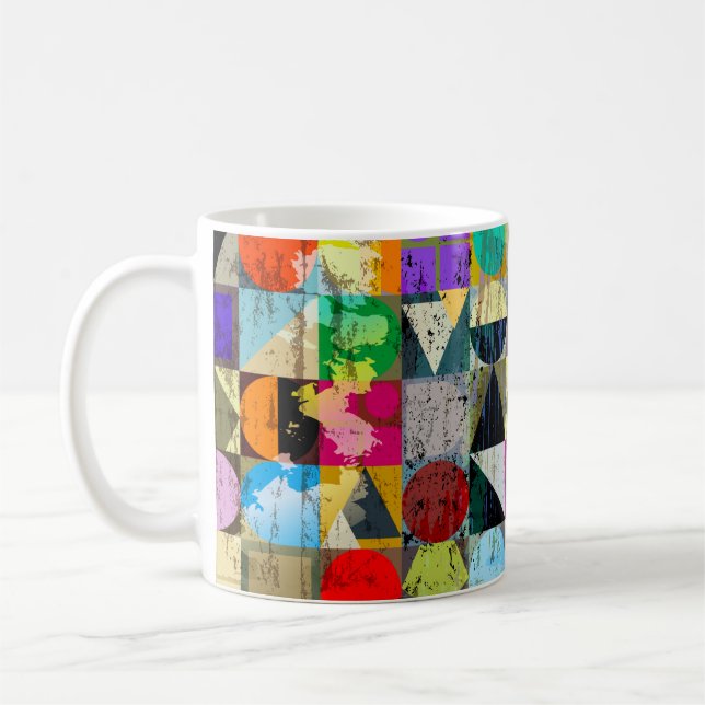 Taza De Café composición de fondo geométrico abstracto, con st (Izquierda)