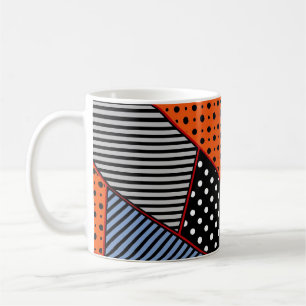 Taza De Café Composición geométrica abstracta: Patter azul Nara