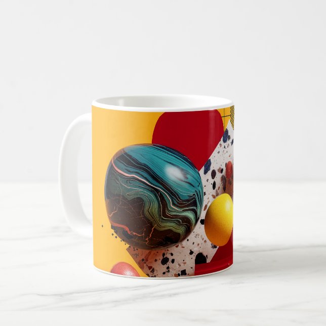 Taza De Café Composición geométrica abstracta y colorida (Anverso izquierdo)