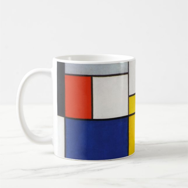 Taza De Café Composición, Mondrian (Izquierda)
