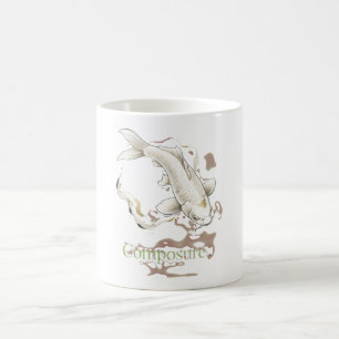 Taza De Café Composición – Símbolo Japonés de Koi de Fuerza Tra