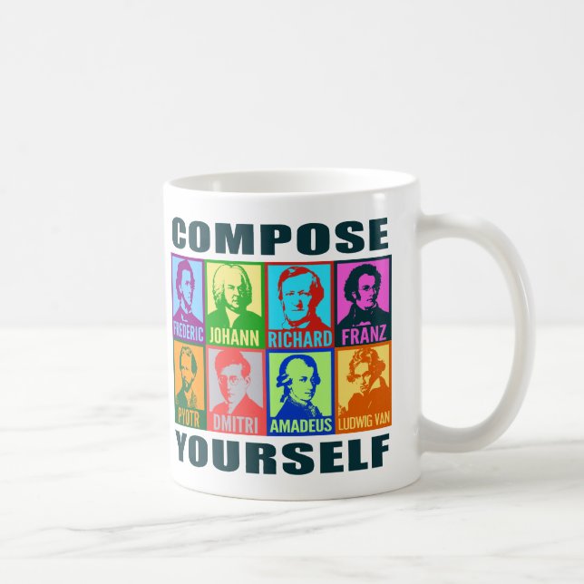 Taza De Café Compositores de música clásica | PopArt Mug (Derecha)