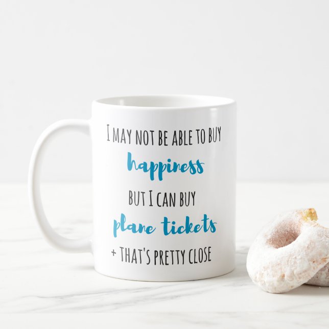 Taza De Café comprar billetes de avión de felicidad 325ml mug (Con donut)