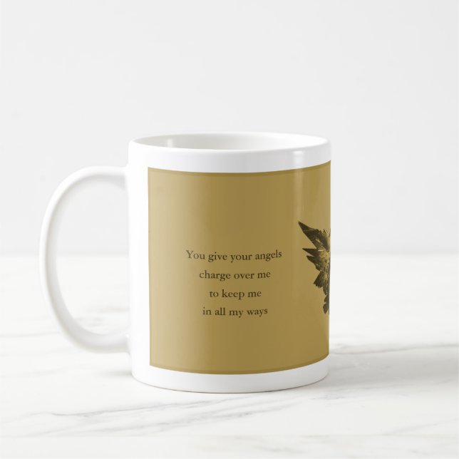 Taza De Café Comprar Salmo 91 Gift, Angel de Oro (Izquierda)