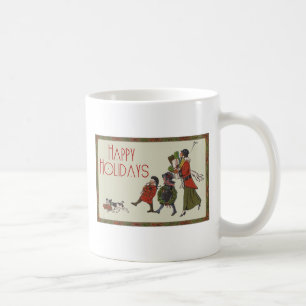 Taza De Café Compras Navideñas Vintage Diversión Familiar