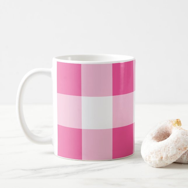 Taza De Café Comprobación de búfalo blanco rosado (Con donut)