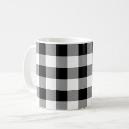 Taza De Café Comprobación de búfalo en blanco y negro