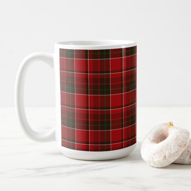 Taza De Café Comprobación del tartán rojo (Con donut)