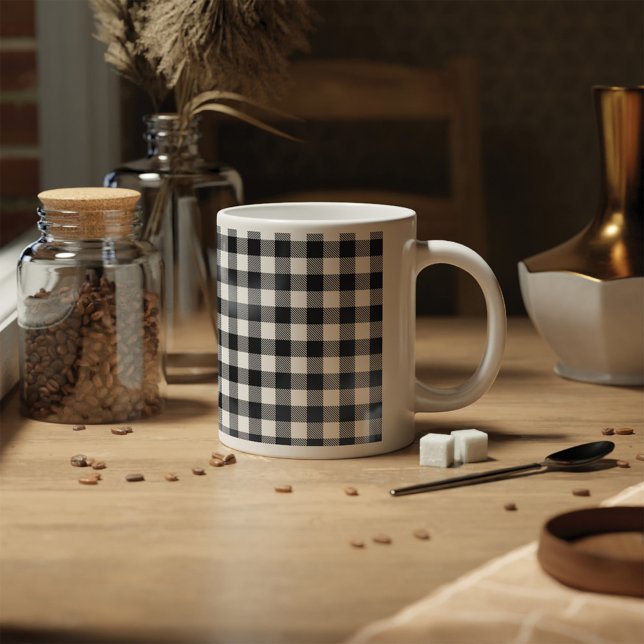Taza De Café Comprobación en blanco y negro (Subido por el creador)