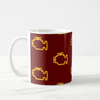 Taza De Café comprobación mecánica de la luz del motor