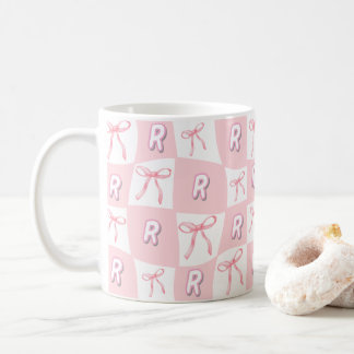 Taza De Café Comprobador de arco rosado inicial personalizado
