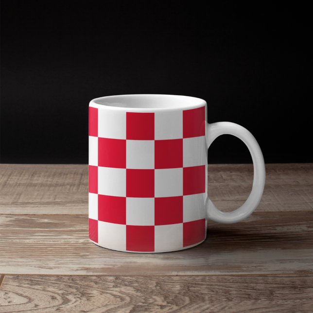 Taza De Café Comprobadores geométricos rojos croatas (Subido por el creador)