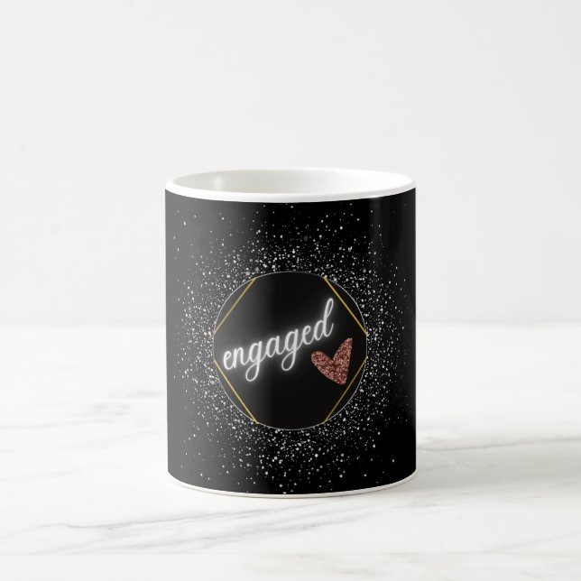 Taza De Café Comprometida Glam Negro y Plata   (Centro)