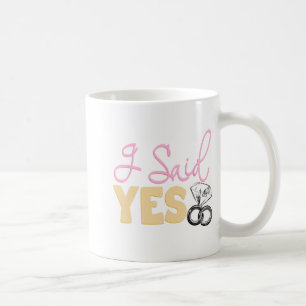 Taza De Café Compromiso Divertido Prometido Dije Sí Despedida d