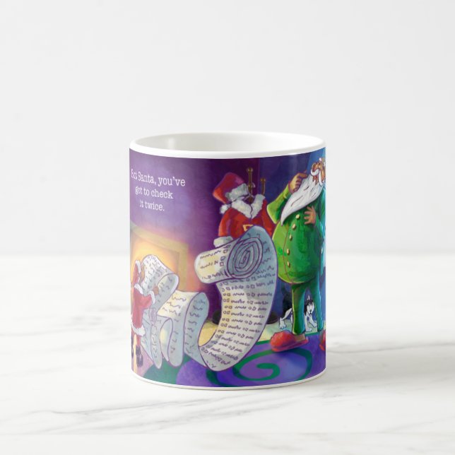 Taza De Café Compruébelo dos veces Santa (Centro)