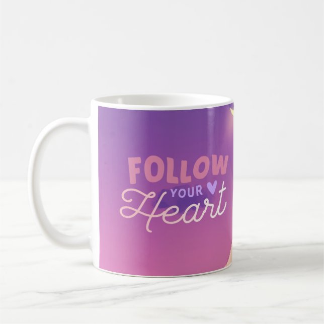 Taza De Café Comunicado romántico del atardecer: Corazones de d (Izquierda)
