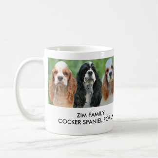 Taza de café con 3 cocker coloreados parti