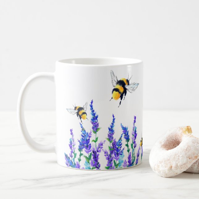 Taza de café con abejas (Con donut)