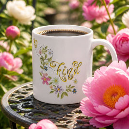 Taza de café con abejas hermosas