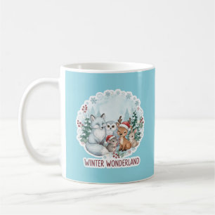 Taza de café con acuarela de animales del bosque i