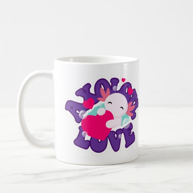 Taza de café con ajolote salamandra lindo (Izquierda)