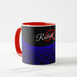 Taza de café con alfombra de espacio geométrico
