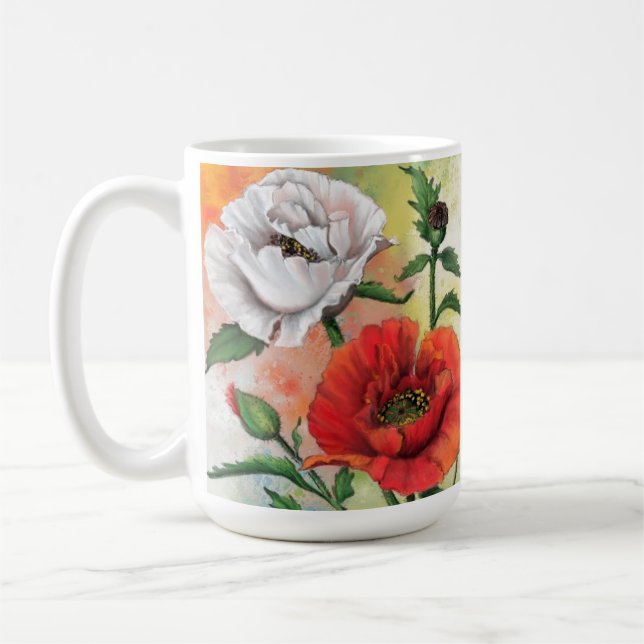 Taza de café con amapolas (Izquierda)