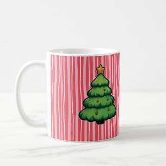 Taza de café con árbol navideño lindo